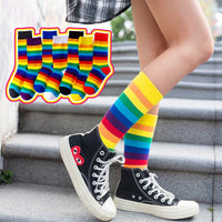 Rainbow Striped Sporty  Socks