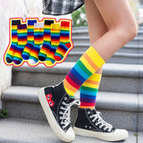 Rainbow Striped Sporty  Socks