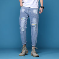 Fashion Ripped Loose Male Ankle-Length Pants