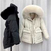 Fur Parka Cotton Padded  Women Winter Jacket