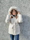 Fur Parka Cotton Padded  Women Winter Jacket