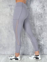 Casual Mesh Stitching Yoga Running Sport Slim Leggings