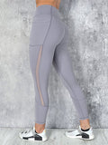 Casual Mesh Stitching Yoga Running Sport Slim Leggings