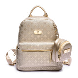Simple embossed PU leather backpack