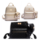Simple embossed PU leather backpack