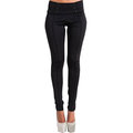 Women Slim Stretchy Button Patchwork Casual Pencil Trousers