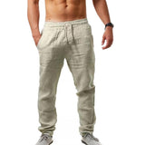 Men's Breathable Cotton Linen Trousers  Sweatpants