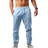 Men's Breathable Cotton Linen Trousers  Sweatpants