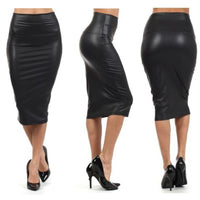 Casual Office Wear Leather Skirt