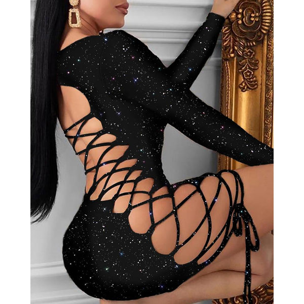 Fashion Women Sexy Bling Bodycon Mini Dress