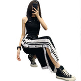 Casual Wide Leg Pants Women Stripe Pants