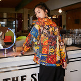 Women Retro Sunflower Blouses