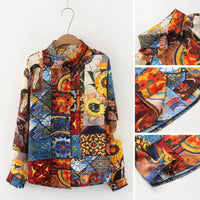 Women Retro Sunflower Blouses