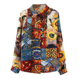 Women Retro Sunflower Blouses