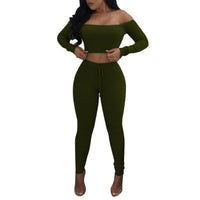 Off Shoulder Women Tracksuit