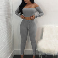 Off Shoulder Women Tracksuit