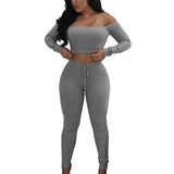 Off Shoulder Women Tracksuit