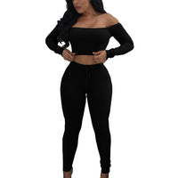 Off Shoulder Women Tracksuit