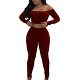 Off Shoulder Women Tracksuit