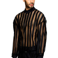 Men's Striped T Shirt Sexy Streetwear