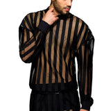 Men's Striped T Shirt Sexy Streetwear