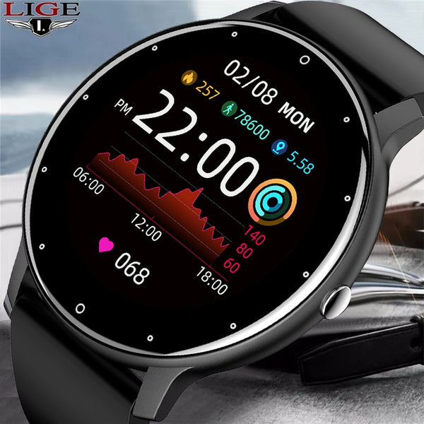 LIGE Men's Smartwatch For Android iOS smartwatch + box