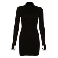 Macheda Stretch Turtleneck Woman Zip Dress