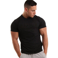 Men Short sleeve black Solid Cotton T-shirt