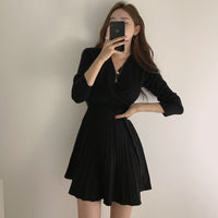 Mozuleva Stylish V-neck Sweater Dress