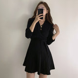 Mozuleva Stylish V-neck Sweater Dress