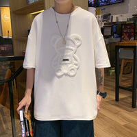 Privathinker Flock Printing Bear Men T-shirt