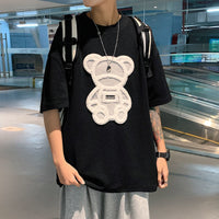Privathinker Flock Printing Bear Men T-shirt