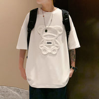 Privathinker Flock Printing Bear Men T-shirt
