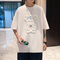 Privathinker Flock Printing Bear Men T-shirt