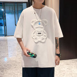 Privathinker Flock Printing Bear Men T-shirt