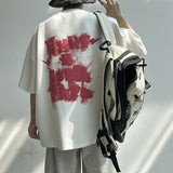 Privathinker Foaming Printing Letter Men T-shirt