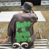 Privathinker Foaming Printing Letter Men T-shirt