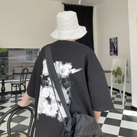 Privathinker Foaming Printing Letter Men T-shirt