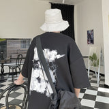 Privathinker Foaming Printing Letter Men T-shirt
