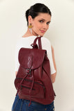 Zipper and Rope Detailed Backpack Bag