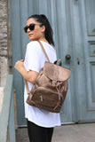 Zipper and Rope Detailed Backpack Bag