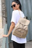 Zipper and Rope Detailed Backpack Bag