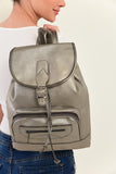 Zipper and Rope Detailed Backpack Bag