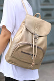 Zipper and Rope Detailed Backpack Bag