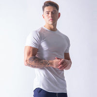 White Casual Short sleeve  Men's Cotton T shirt