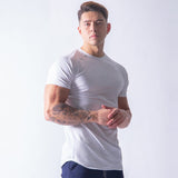 White Casual Short sleeve  Men's Cotton T shirt