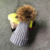 Winter Brand Female Fur Pom Poms hat Winter Hat For Women Girl Thick Women Skullies Beanies