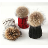 Winter Brand Female Fur Pom Poms hat Winter Hat For Women Girl Thick Women Skullies Beanies