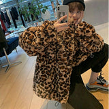 Winter Leopard Print Jacket WomenFaux Fur Coats