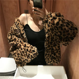 Winter Leopard Print Jacket WomenFaux Fur Coats